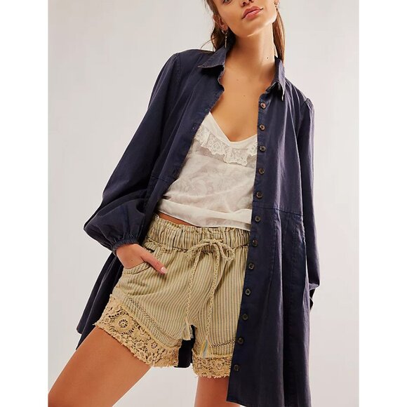 🎉LAST CHANCE🎉 FREE PEOPLE Marvelous Mia Solid Mini Dress / Dried Indigo - Picture 6 of 10